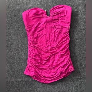 Bebe Fuchsia Strapless Top